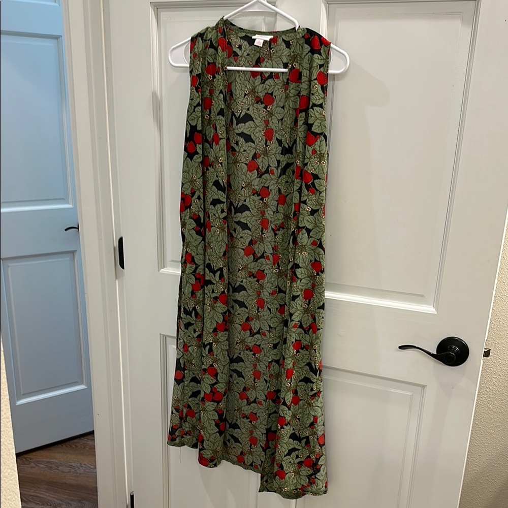 Floral Sleeveless Dress - Green and Red